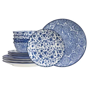 12pcs, Plates and Bowls, Dish Sets for 4 -