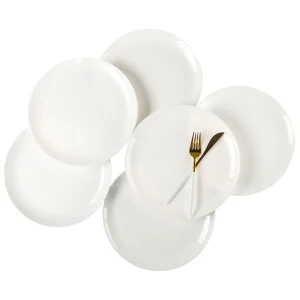 10.5 Inch 12-Piece Opal Glass Dinner Plates,