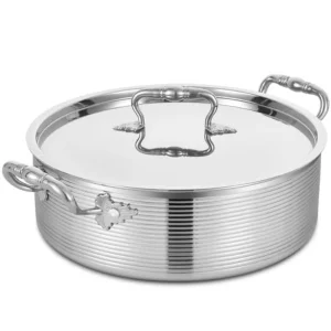Tri-Ply Stainless Steel 7 Quart Rondeau Pot with Lid 12 inch