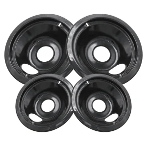 4 Pack Black Cooktop Drip Pans,